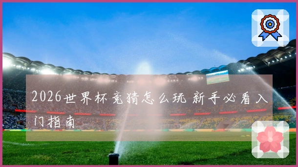 2026世界杯竞猜怎么玩 新手必看入门指南